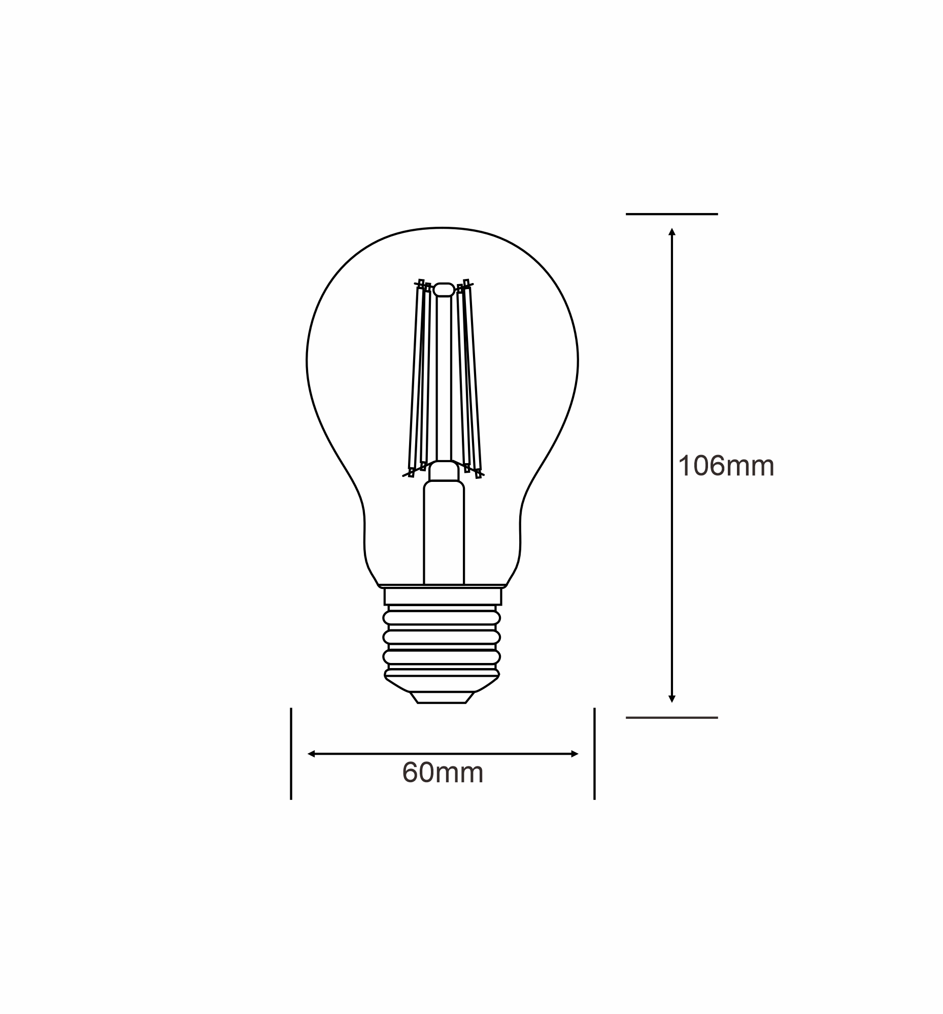 1904002  Value Classic LED GLS 24V DC LOW VOLTAGE 5W Warm White 3000K, 470lm, Clear Finish